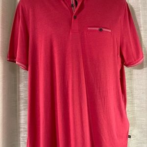 Ted Baker Tortila Slim Fit  Pocket Polo Size 5 (XL) this is a Deep Pink NWOT